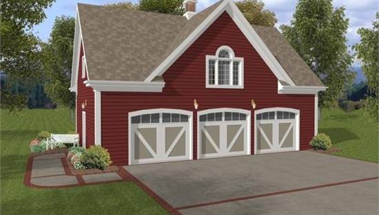 image of garage house plan 7124